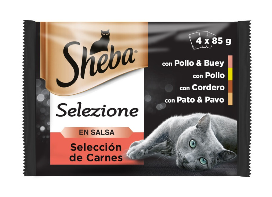 96 sobres x 85 g Sheba Selezione Carnes Salsa en Bolsita para gatos ¡Pack ahorro!