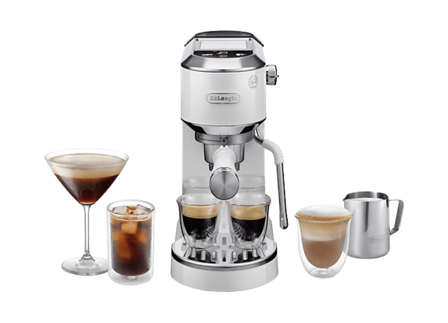Cafetera express – De’Longhi EC890.WI Dedica Duo Cold Brew, 15 bar, 1450 W, 1.1 l, Capacidad para 2 tazas, Blanco