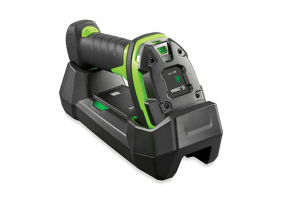 DS3678-XR RUGGED GREEN VIBRATION MOTOR STANDARD CRADLE USB (NO CORD) KIT: SCANNER SHIELDED USB CABLE (SUPPORTS 12V P/S) CRADLE POWER SUPPLY