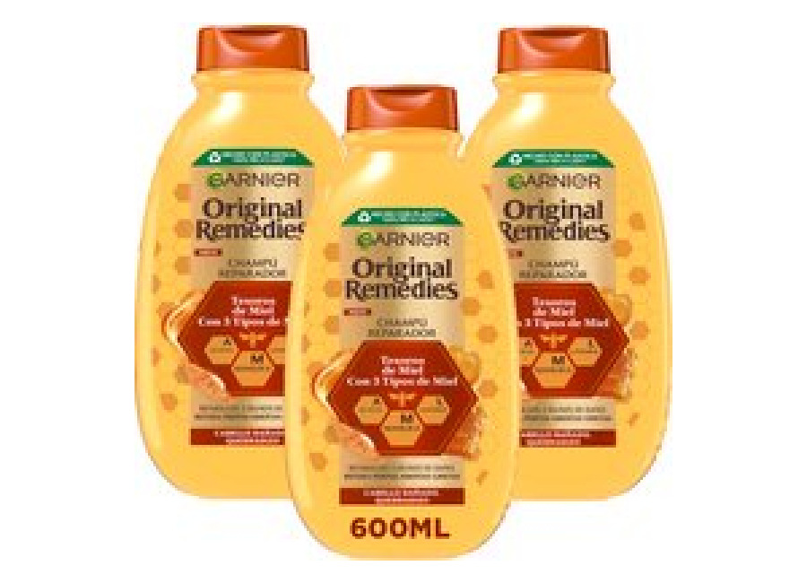 Garnier | Original Remedies Rutina de Tesoros de Miel Champú, acondicionador, Mascarilla y Serum para pelo dañado