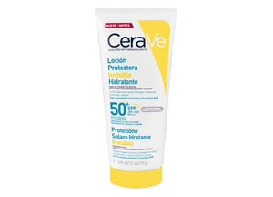 CeraVe Loción Hidratante Rostro y Cuerpo SPF50 (177ml) – Protector Solar Invisible con 3 Ceramidas y Ácido Hialurónico