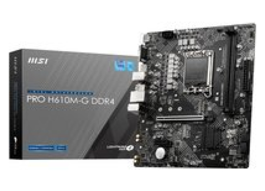 MSI Placa base DDR4 PRO H610M-G, micro-ATX, Compatible con Intel Core de 12.ª Generación, LGA 1700, 2 DIMM (3200 MHz), 1 Ranura PCIe 4.0×6, 1 XM.2 Gen3, USB 3.2 Gen1, LAN 1G, HDMI 2.1 y DP 1.4 y VGA