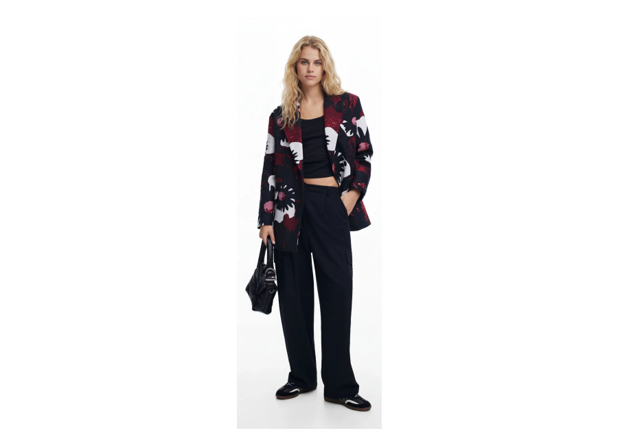 Desigual, Abrigo floral M. Christian Lacroix, Rojo