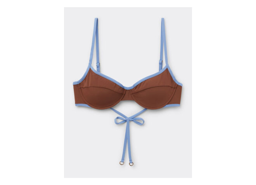 Calzedonia Bikini Balconette Bicolor Piping Mujer Azu