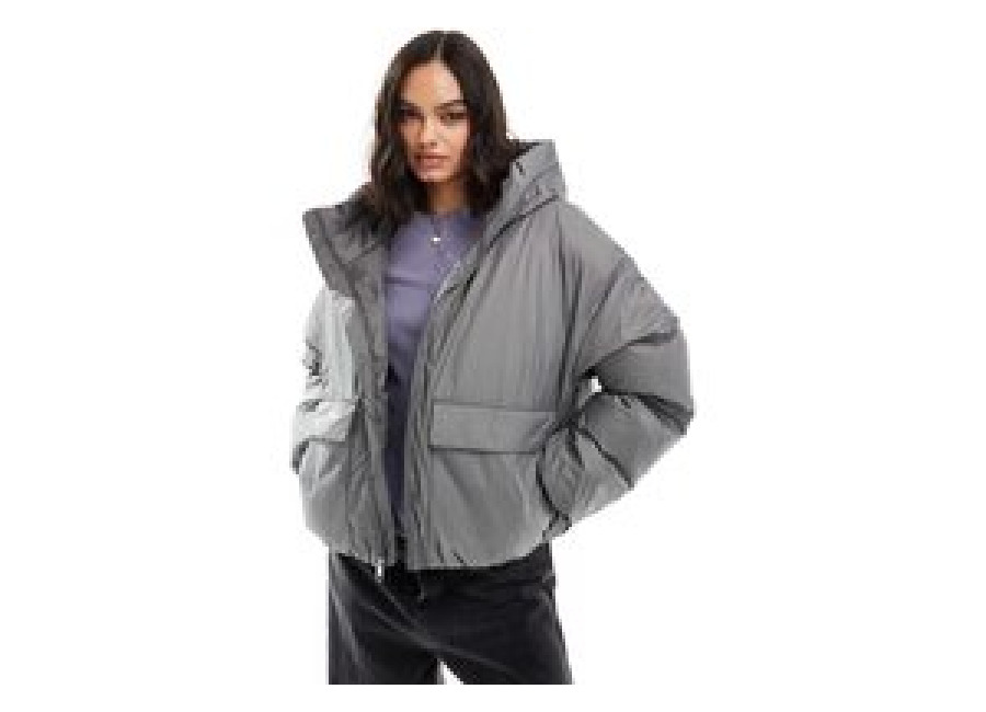 Chaqueta acolchada Converse para mujer – Plumífero corto con capucha y relleno sintético