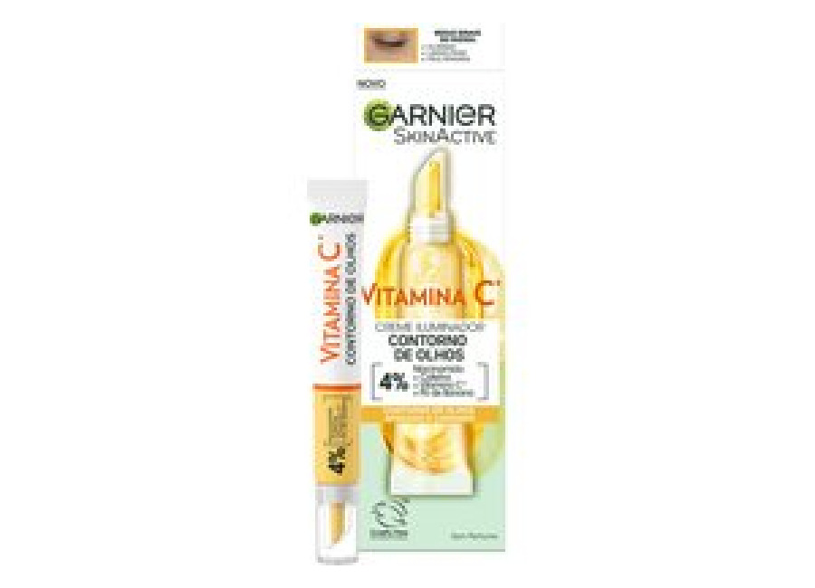 Garnier Crema Iluminadora Contorno de Ojos con Vitamina C + Niacinamida + Cafeína + Polvo de Banana 15ml