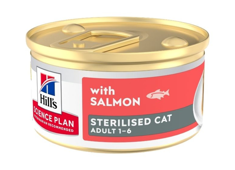 12 latas x 85 g Hill’s Science Plan Adult Sterilised Mousse de Salmón para gatos ¡Pack Ahorro!