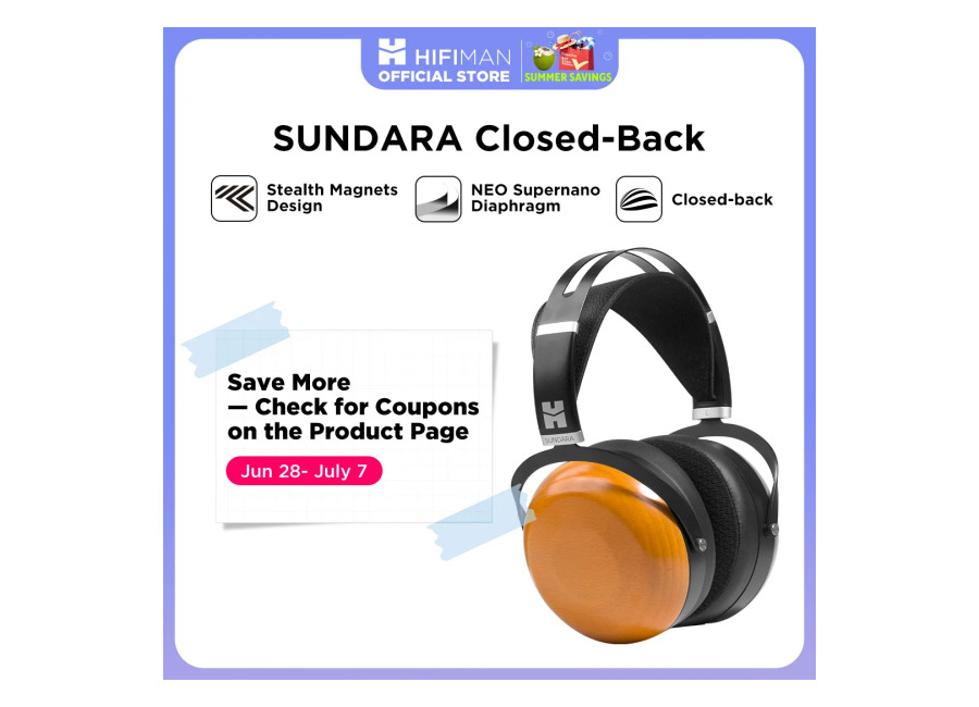 Auriculares Hi-Fi con cable HIFIMAN SUNDARA de tipo cerrado, supraaurales, magnéticos planos, con diseño de imán…