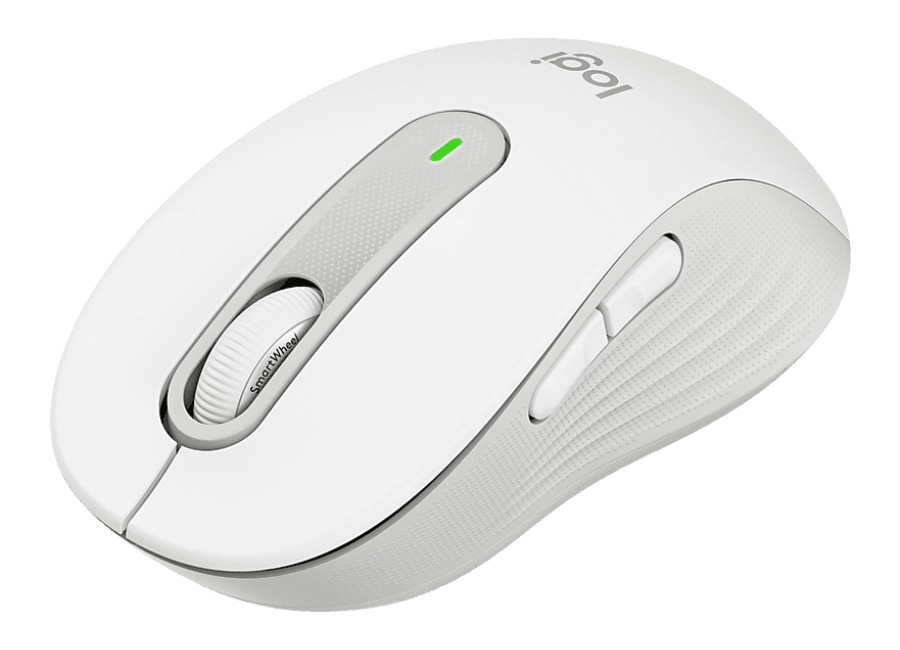 Ratón inalámbrico – Logitech M650 Signature, Clics silenciosos, Botones personalizables, Bluetooth-USB, Multisistema, Pilas 2 años, Blanco