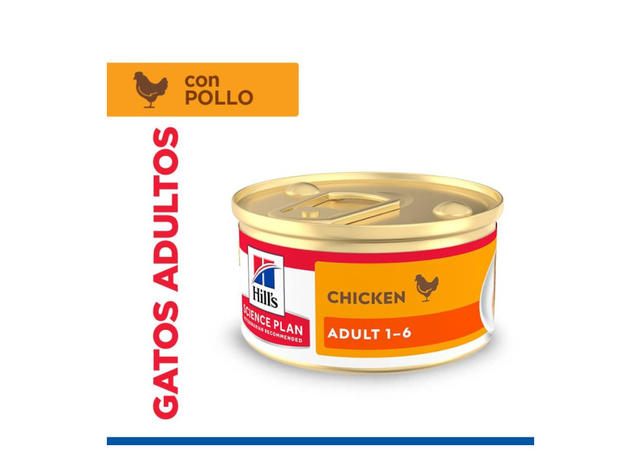 12 latas x 85 g Hill’s Science Plan Adult Mousse de Pollo lata para gatos ¡Pack Ahorro!