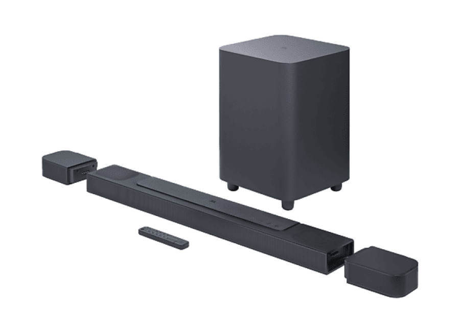 Barra de sonido – JBL Bar 800, Bluetooth, Subwoofer inalámbrico, 720 W, Altavoces envolventes desmontables, Wifi integrado, Canales 5.1.2, Negro