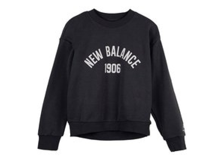 New Balance Unisex Essentials Varsity Fleece Crew Black Top | Chalecos Outlet | kids | Negro