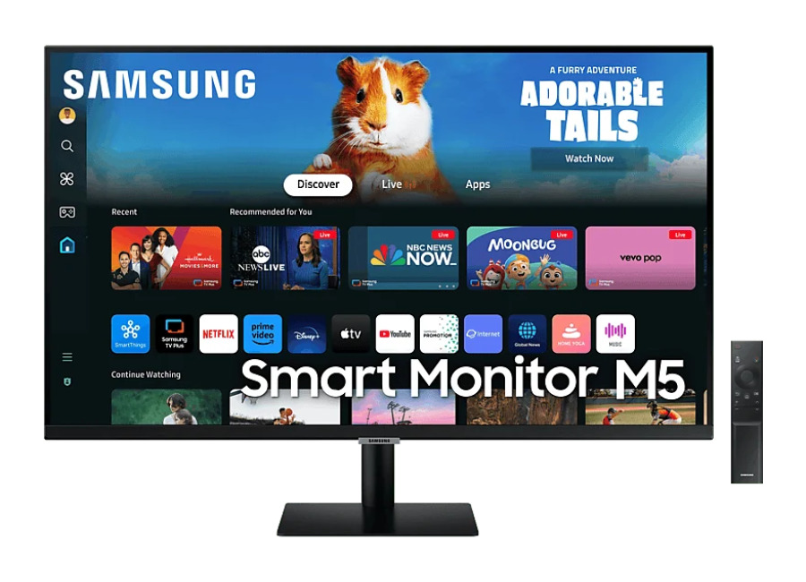 REACONDICIONADO Seminuevo Bueno Monitor – Samsung Smart M5 LS27DM500EUXEN, 27″, Full-HD, 4 ms, 60 Hz, Altavoces integrados, WiFi, Bluetooth, Negro