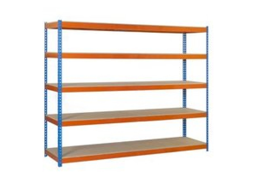 Estanteria Media Carga Ecoforte 1806-5 Chipboard Azul/naranja 2000x1800x600 Mm