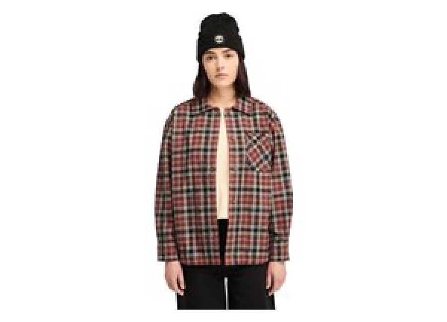 Timberland Plaid Flannel Overshirt Apple Butter | Camisas Outlet | Mujer