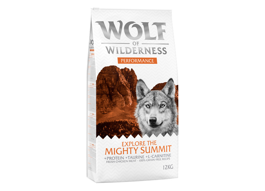 Wolf of Wilderness «Explore The Mighty Summit» Performance, sin cereales – 2 x 12 kg