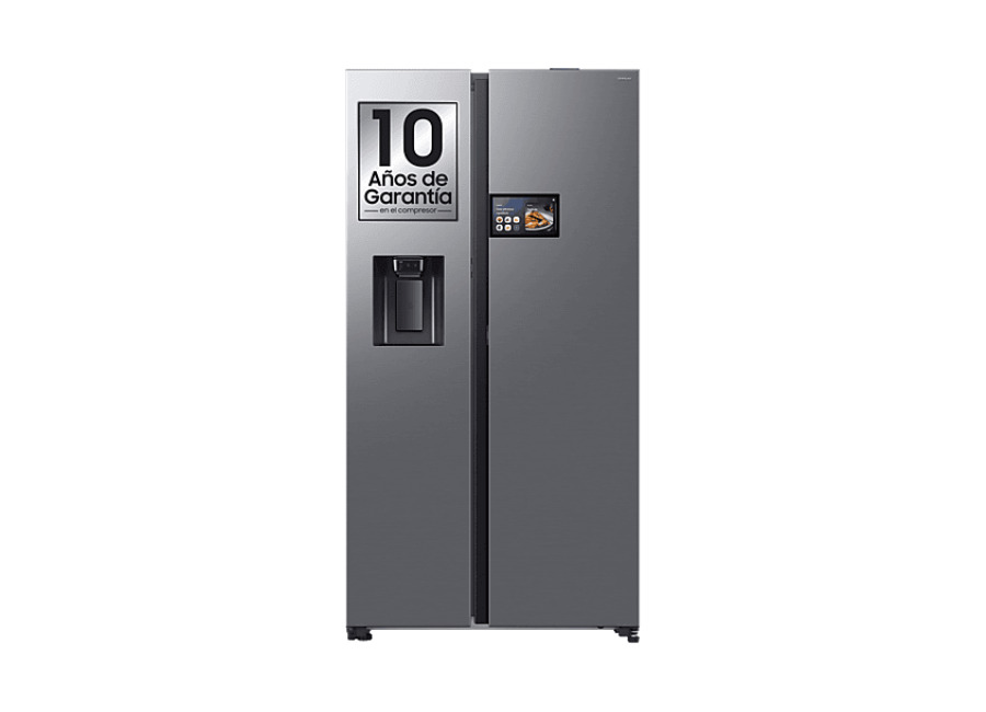 Samsung Frigorífico americano – Samsung Bespoke AI RS90F64EETEF, Mono Cooling, No Frost, 178.4 cm, 621 l, Dispensador de agua y hielo, Balda Botellero