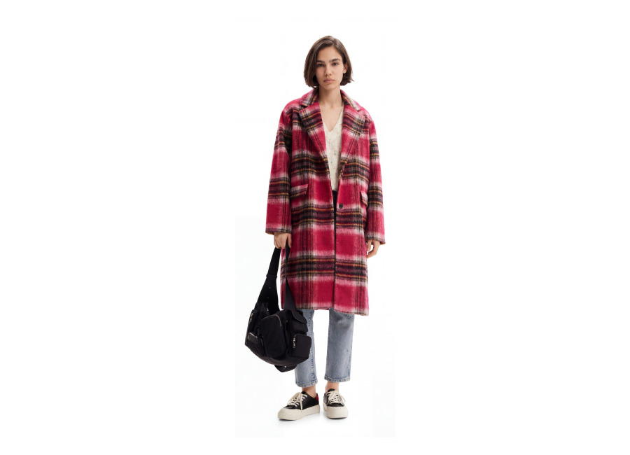 Desigual, Abrigo lana cuadros, Rojo