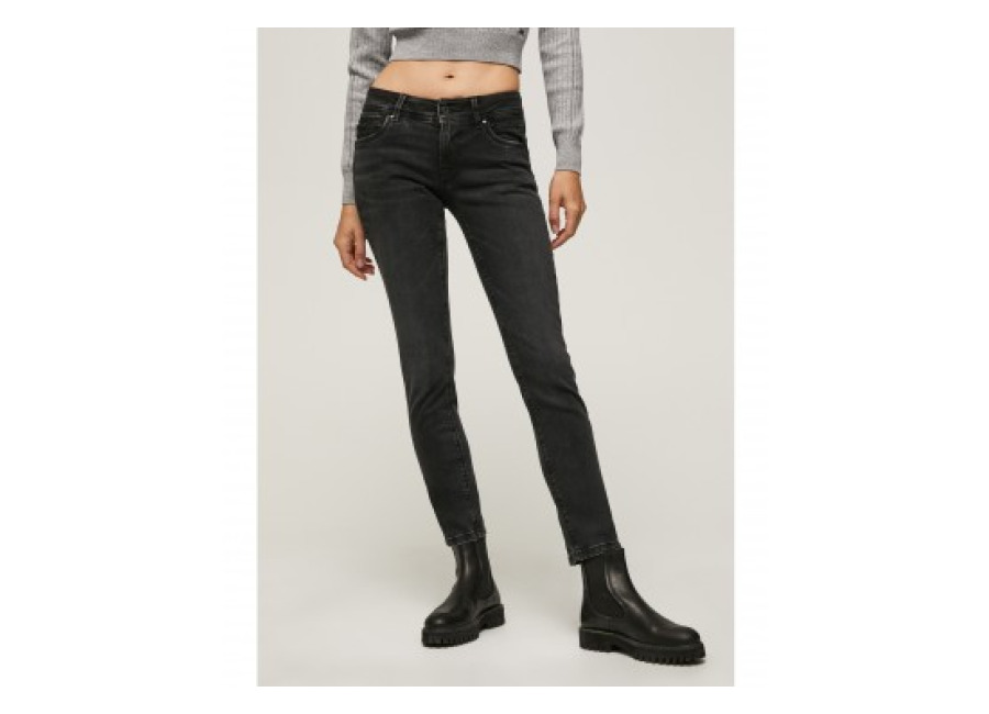 Pepe Jeans para mujer. Jeans New Brooke Negro (29/32), Casual, Algodón Orgánico, Sostenible