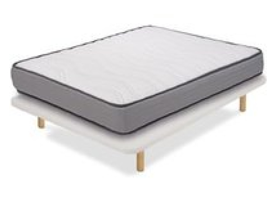 Pack Base Tapizada Tapiflex Flex Crudo 90×190 + Colchón Viscogel Enzo Firmeza Alta