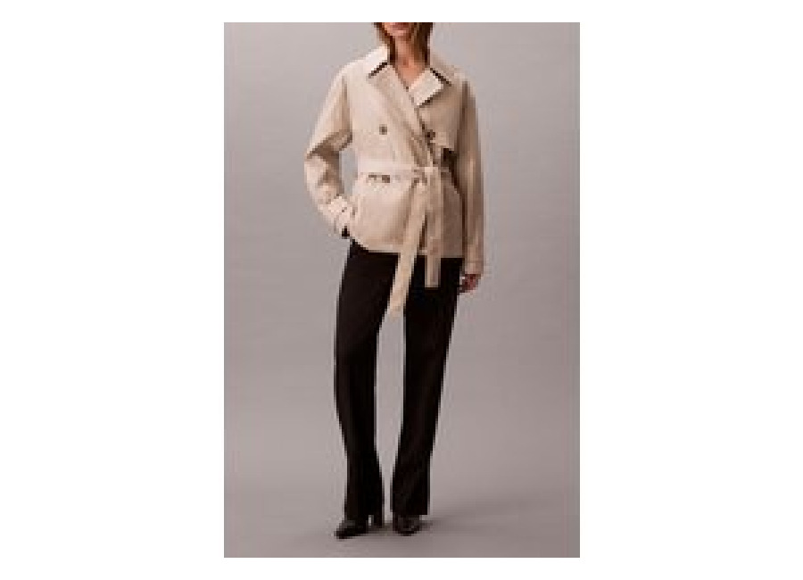 Calvin Klein Mid Length Cotton Coat Silvermoss | Chaquetas Outlet | Mujer | Gri