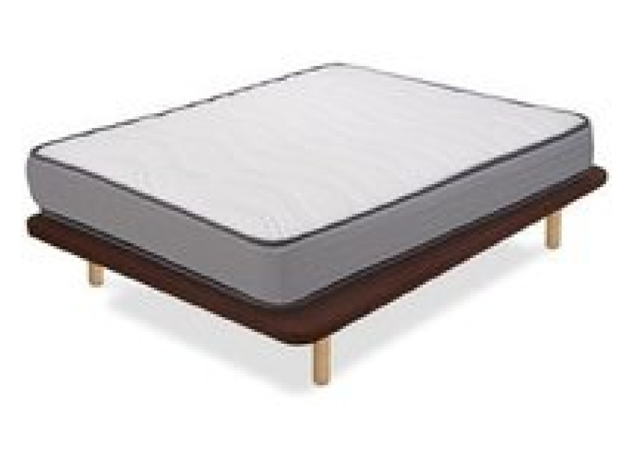 Pack Base Tapizada Tapiflex Flex Marrón 105×190 + Colchón Viscogel Enzo Firmeza Alta