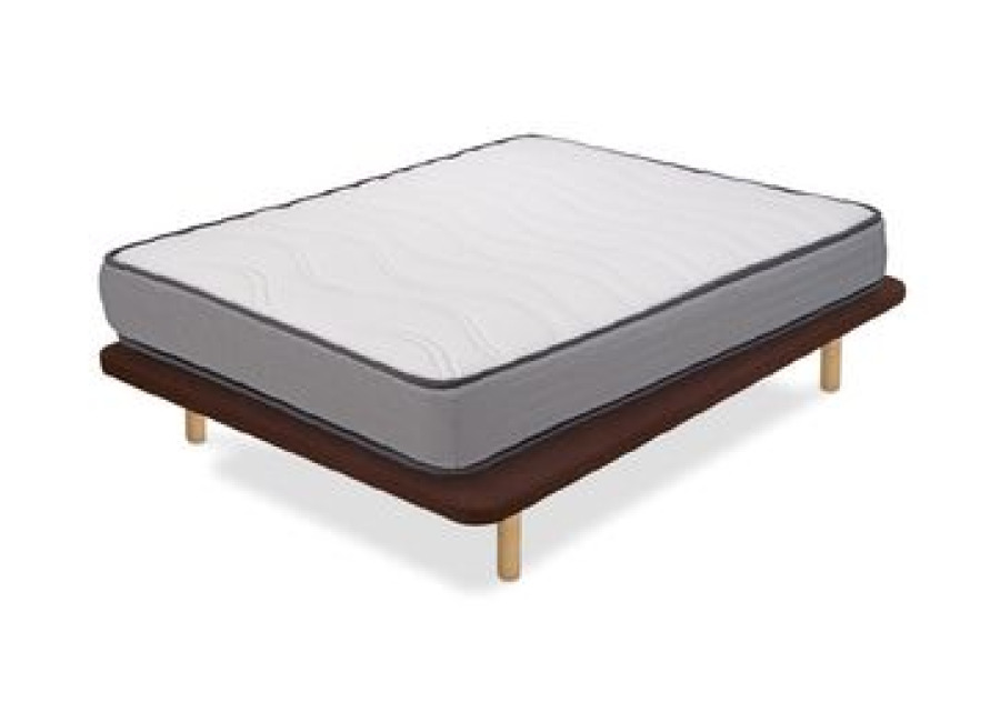 Pack Base Tapizada Tapiflex Flex Marrón 90×190 + Colchón Viscogel Enzo Firmeza Alta