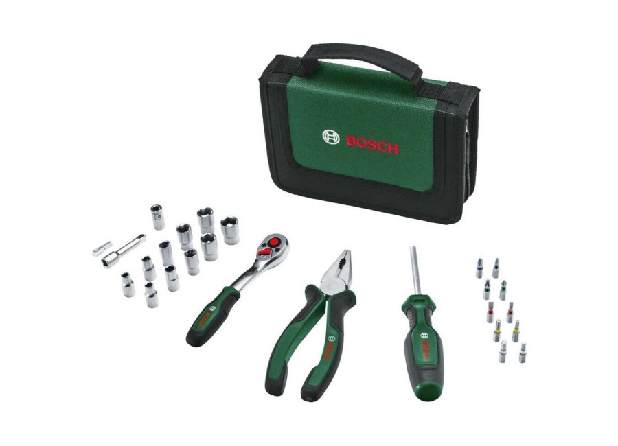 BOSCH 1600A02BY2 Set básico de herramientas de mano de 26 piezas