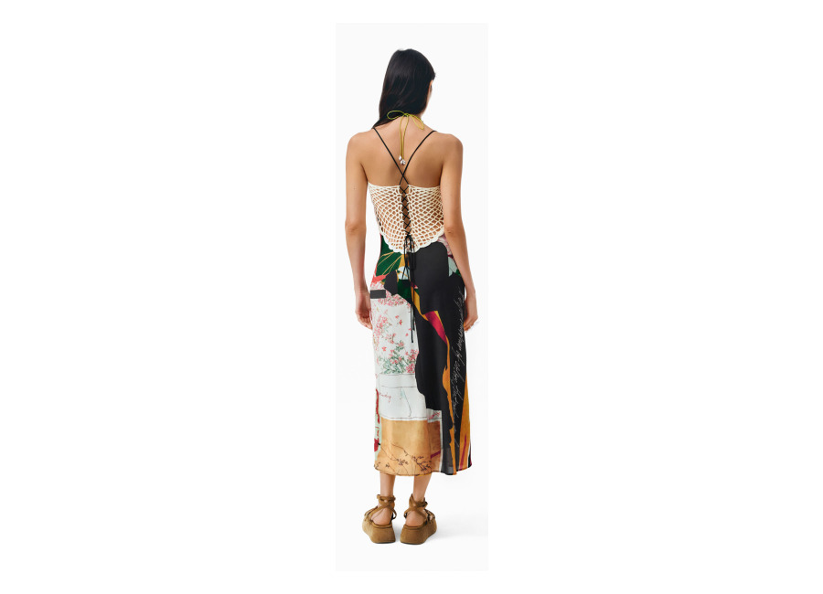Desigual Vestido Tirantes Punto, Mujer, Poliester, Negro