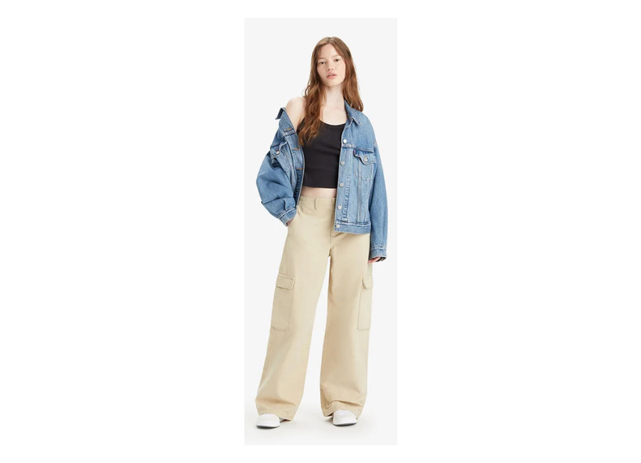 Levi’s Baggy Cargo Pant Beige Talla: W23L30 | Pantalones Cargo Outlet | Mujer | Marrón