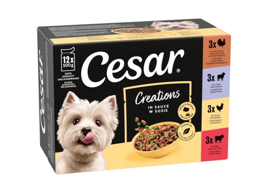 Cesar Selección Carne y Verduras en Salsa – 96 x 100 g – Pack Ahorro