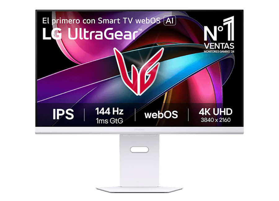 LG Monitor gaming – LG UltraGear™ 32G810SA-W, 32″ 4K UHD, 144 Hz, 1 ms, 2x HDMI, 1x USB-C, FreeSync™, Smart TV webOS, Morado grisáceo