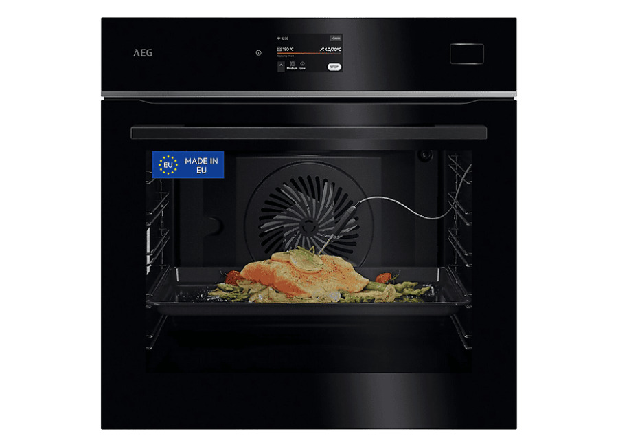 Horno a vapor – AEG TB8SB73ZAB, Multifunción, Hidrolítica, 70 l, Cocción asistida, Conectividad, 60 cm, Negro