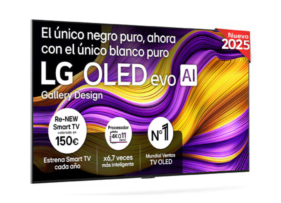 Pack Smart TV LG OLED evo AI G5 65 pulgadas 4K 2025 + Barra de Sonido SG10TY – OLED65G55LW.ESB