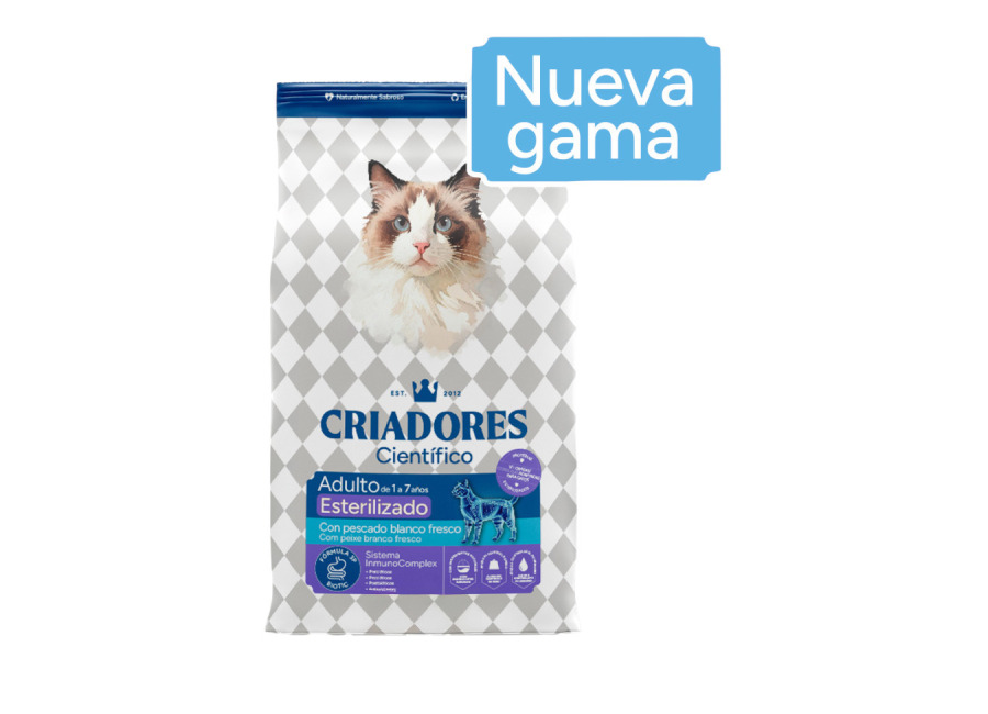 2 x 2 kg Criadores Científico Adulto Esterilizado Pescado Blanco pienso para gatos ¡Pack Ahorro!