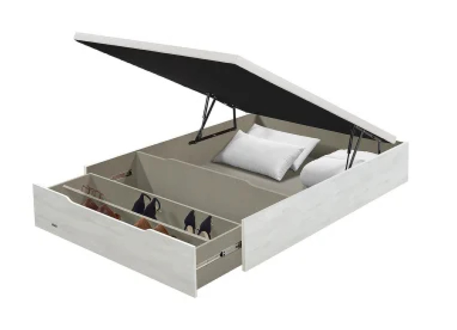 Abatible Tapa Tapizada AD con Zapatero Madera 25 Blanco Veta 105×200 cm FLEX