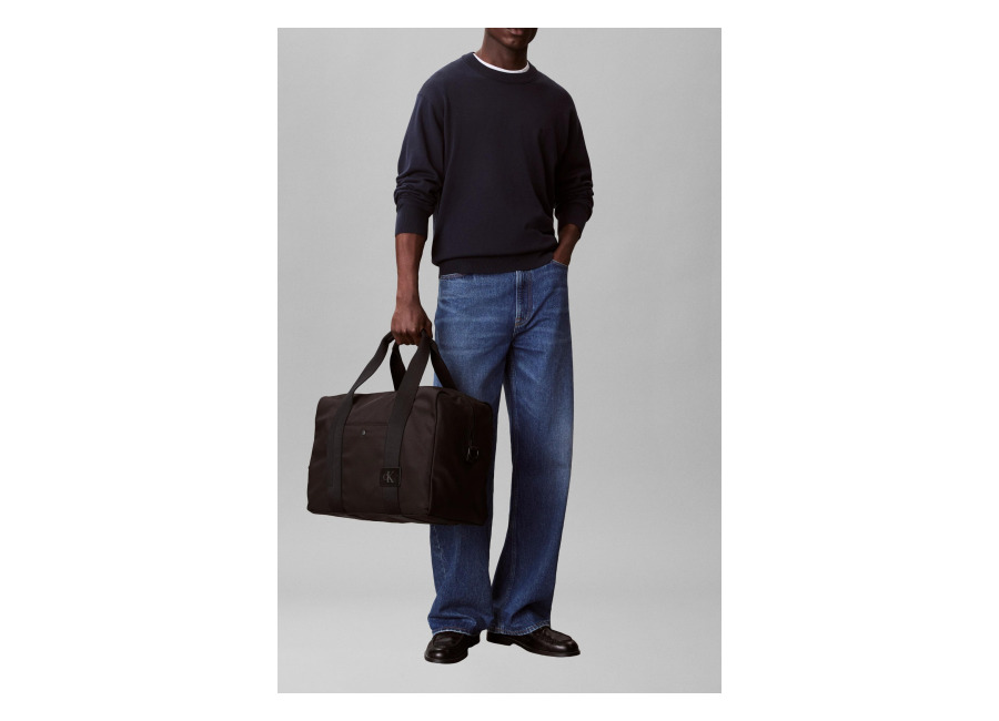 Calvin Klein Canvas Mix Large Duffel Black Talla: OS | Bolsos de Fin de Semana Outlet | Hombre | Negro