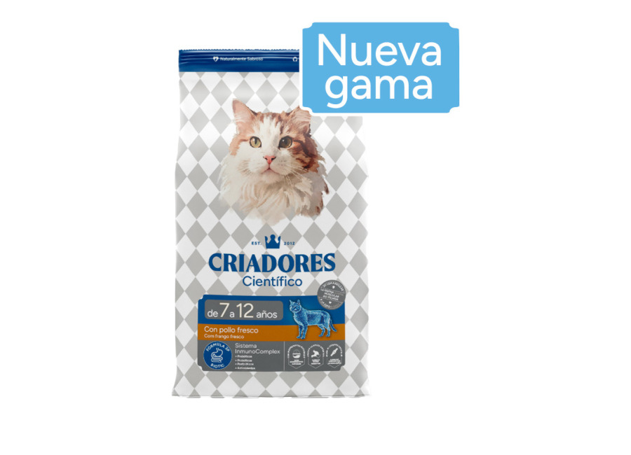 2 x 2 kg Criadores Científico Mature +7 Pollo pienso para gatos ¡Pack Ahorro!