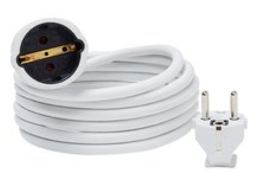 Prolongador de cable h05vv-f blanco 3 x 1,5 mm² 3