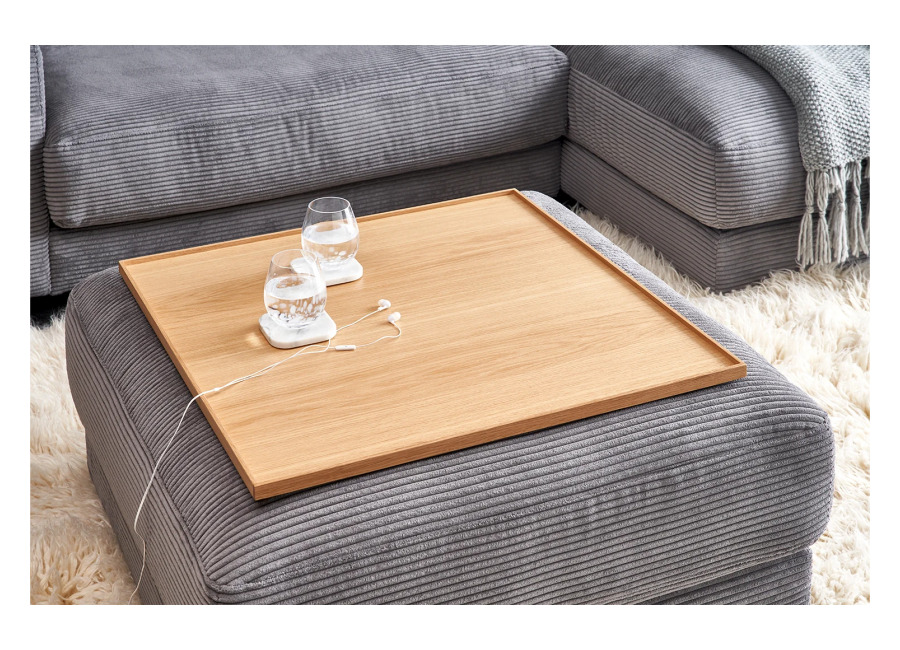 KAWOLA bandeja de madera MADELINE roble natural grande para Puf