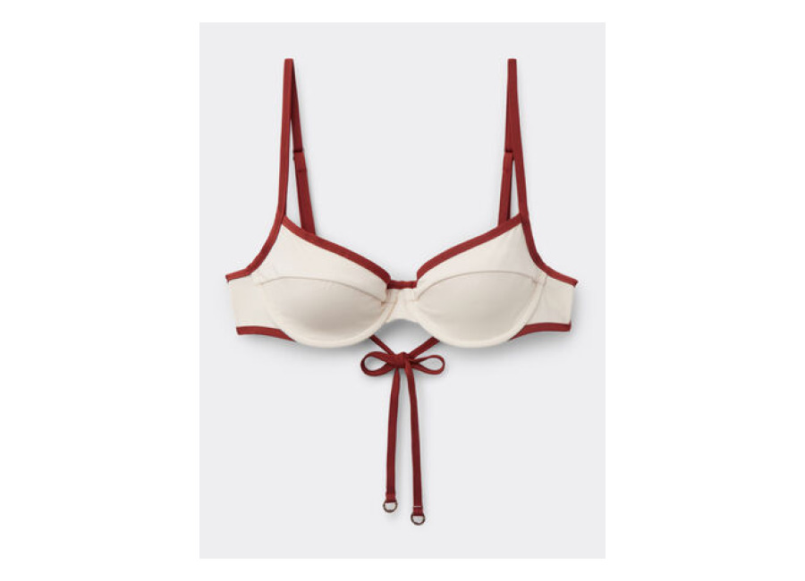 Calzedonia Bikini Balconette Bicolor Piping Mujer Rojo