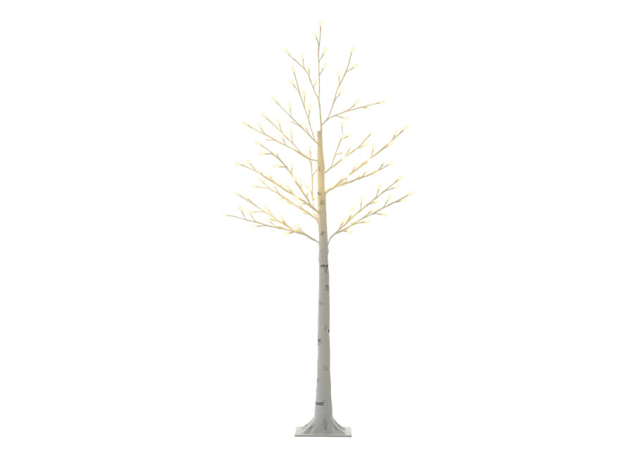 HOMCOM Árbol Sintético Altura 150 cm con 120 Luces LED IP44 Ajustable en 3 Modos Ramas Flexibles y Base Lámpara de Árbol Decoración Navidad para Interiores 20x20x150 cm Blanco