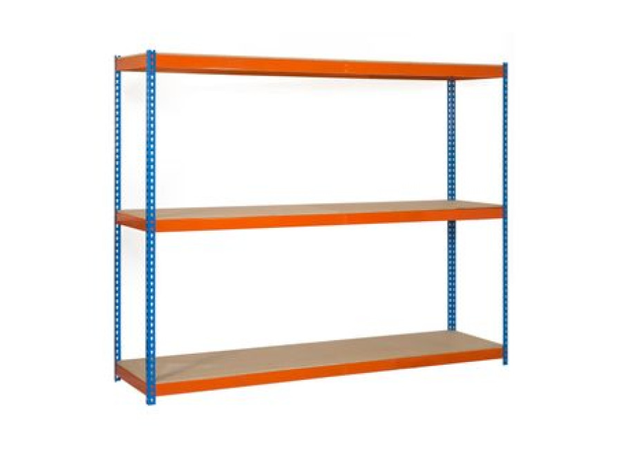 Estanteria Media Carga Ecoforte 1204-3 Chipboard Azul/naranja 2000x1200x450 Mm
