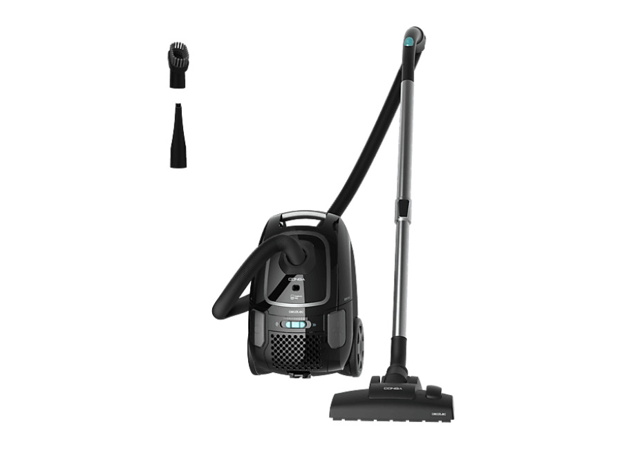 Cecotec Aspirador con bolsa – Cecotec Conga Powerbag 4000 XL, 890W, Depósito 4L, Radio de acción 7m, Ruedas, Asa ergonómica, Tubo extensible, Negro