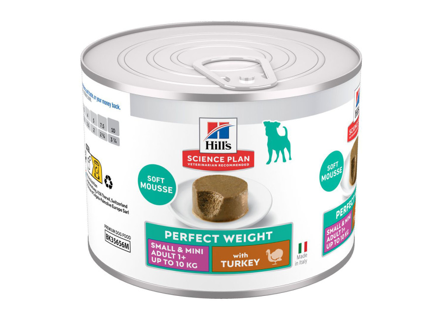 Hill’s Science Plan Perfect Weight Adult Small & Mini Mousse – Pavo (24 x 200 g)