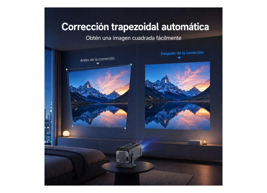 Mini Proyector HY320 con Fuente de Luz LCD, WiFi 6 de Doble Banda Inteligente, BT 5.0,…