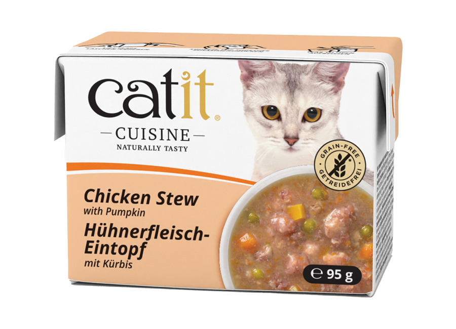 Catit Cuisine Estofado 24 x 95 g – Pack Ahorro – Pollo con calabaza