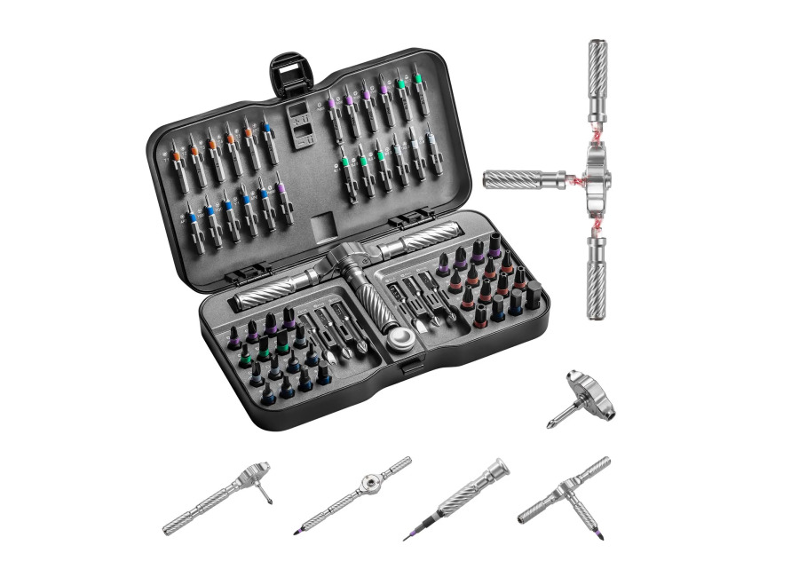 VMAN Kit 66 en 1 Destornillador Ratchet Multifunción Trocas Magnéticas Múltiples, Herramienta de Reparación Mini Kit…