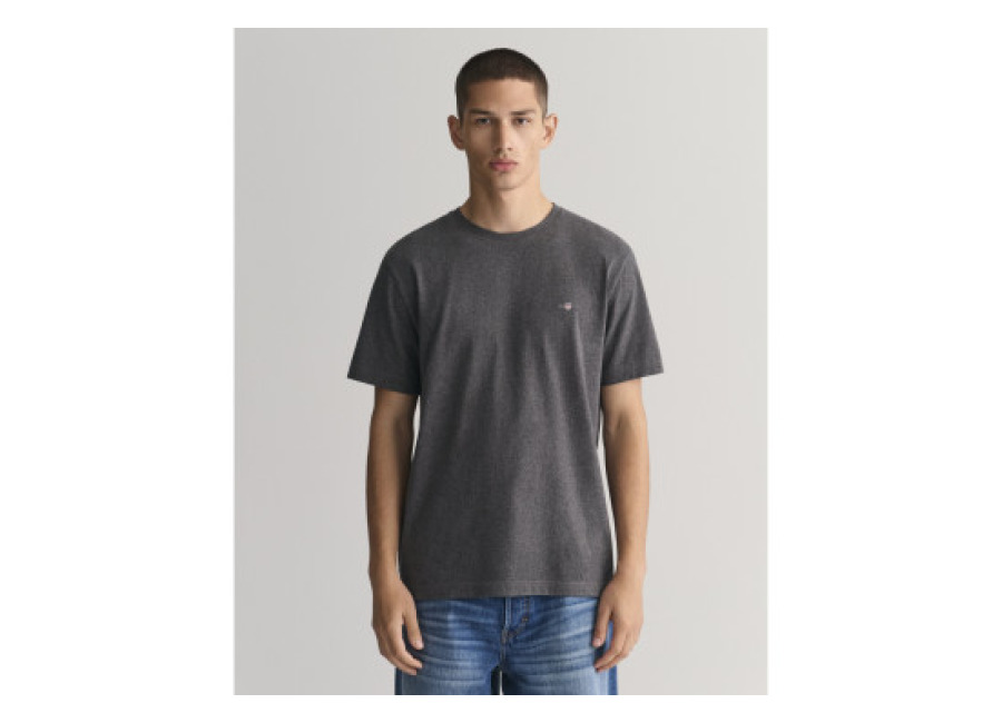 Gant para hombre. 2003184 Camiseta escudo gris oscuro (M), Casual, Algodón, Manga corta