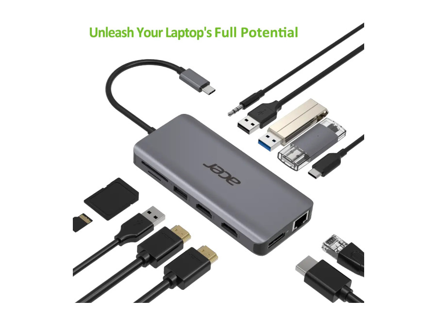 Acer Adaptador Hub Type-C 12 en 1 | Plata
